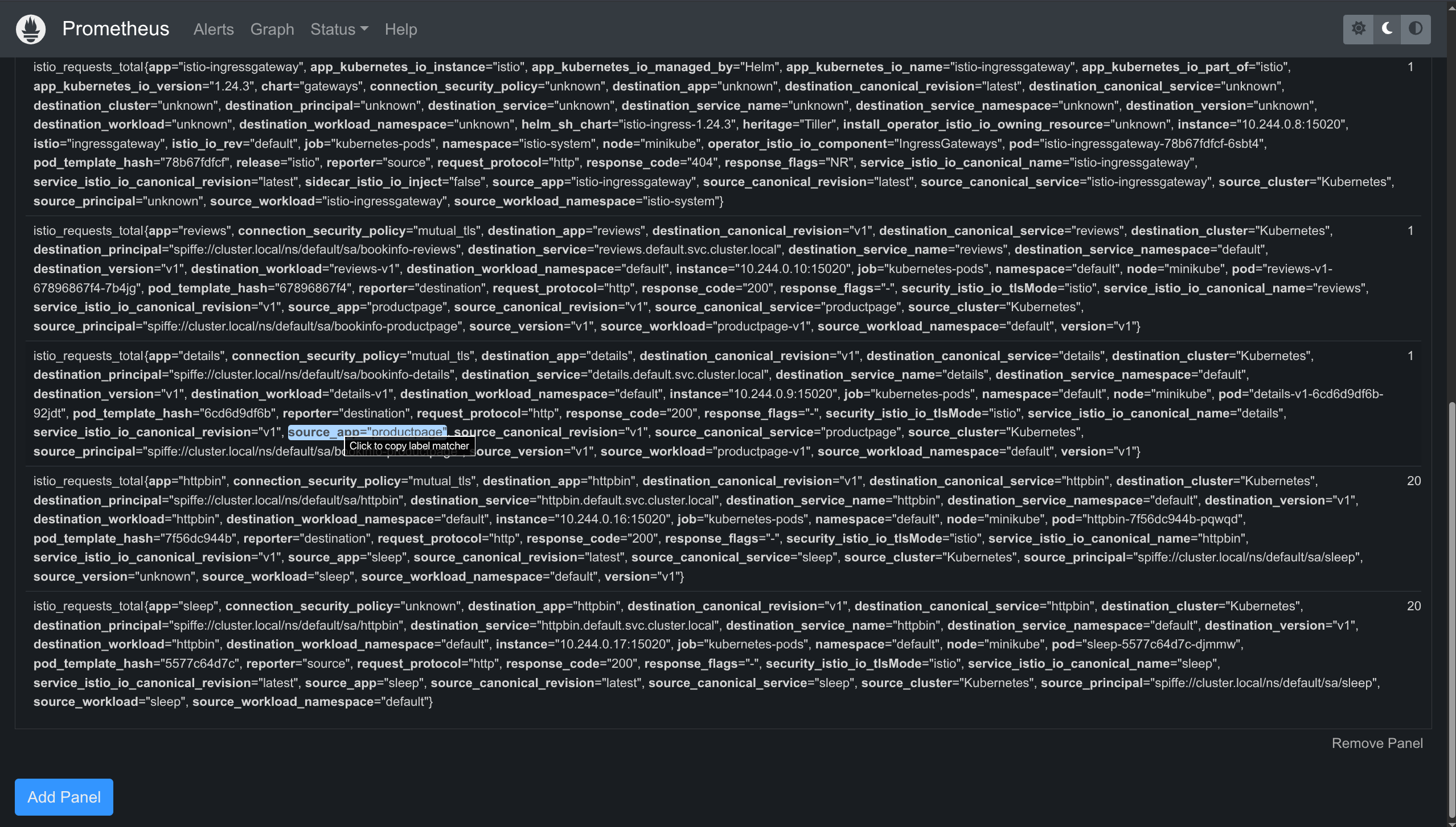 Istio Prometheus Metrics